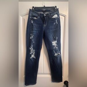 Judy Blue Dark Blue Distressed Skinny Jeans